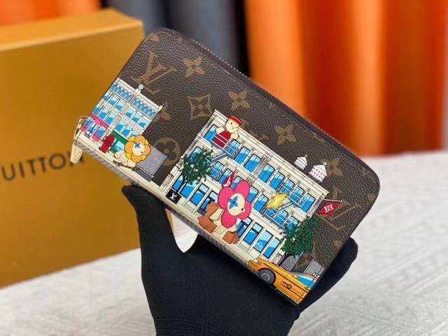 M80857M60017Japan Limited Wallet "Gibberwallet" with illustration of Louis Vuitt