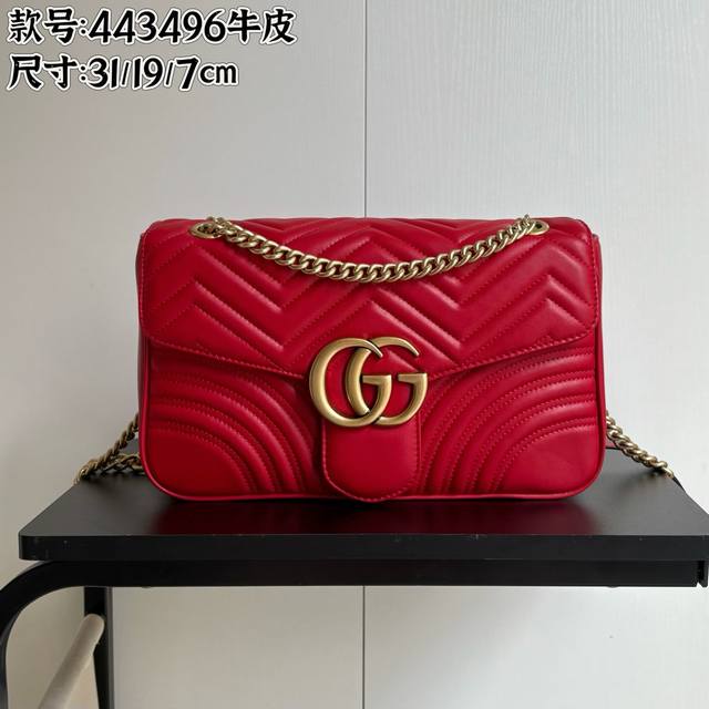 Upgraded version real shot# Model: 443496 Cowhide Red Size: 31-19-7Cm New versio