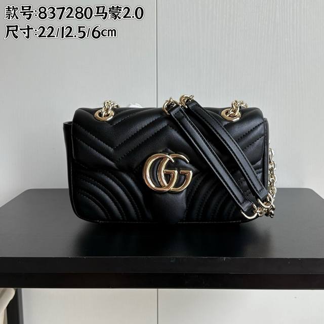 Upgraded version real shot# Style number: 837 Black Size: 22 12.5 6Cm G Marmont