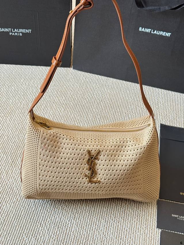 Ysl Oxalis raffia woven bag Ysl Saint Laurent straw tote bag A must-have raffia