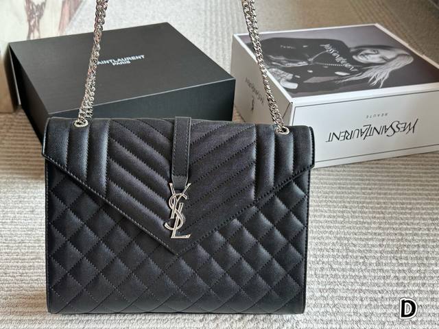 with box Size: 31*22Cm YSL Caviar Envelope Bag Lenvelope Envelope Bag Classic ba