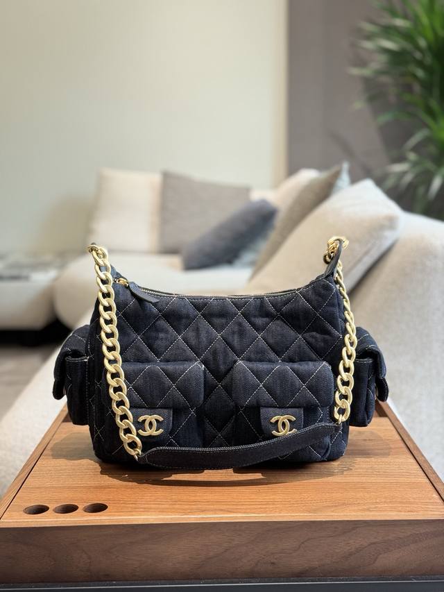Jennie's same style 6 A Chanel 25C most popular denim Hobo Jennie's matching dem