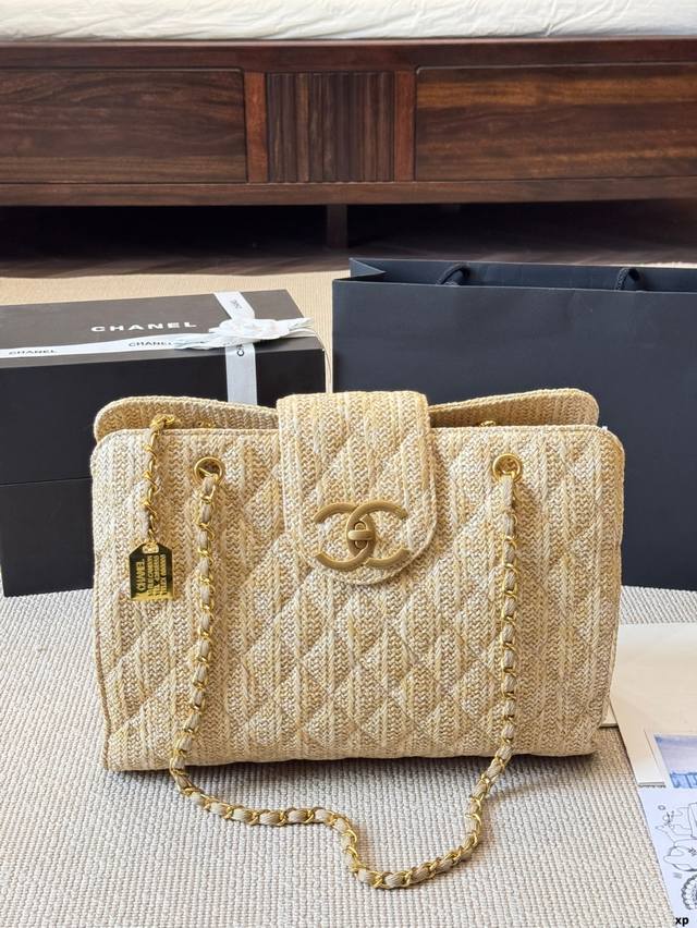 Chanel Raffia Woven Hand Tote Bag Chanel New L Raffia Woven Hand Tote Bag Super