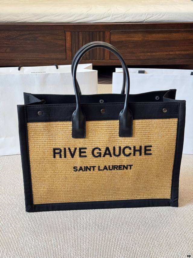 Ysl Saint Laurent Straw Tote Shopping Bag Ysl Saint Laurent Unisex 21S New Raffi