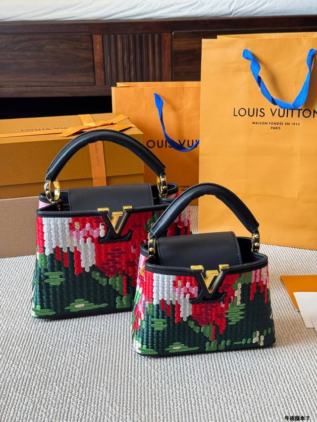Cowhide version Lv Capucines As one of Lv's representative high-end bags, the Ca