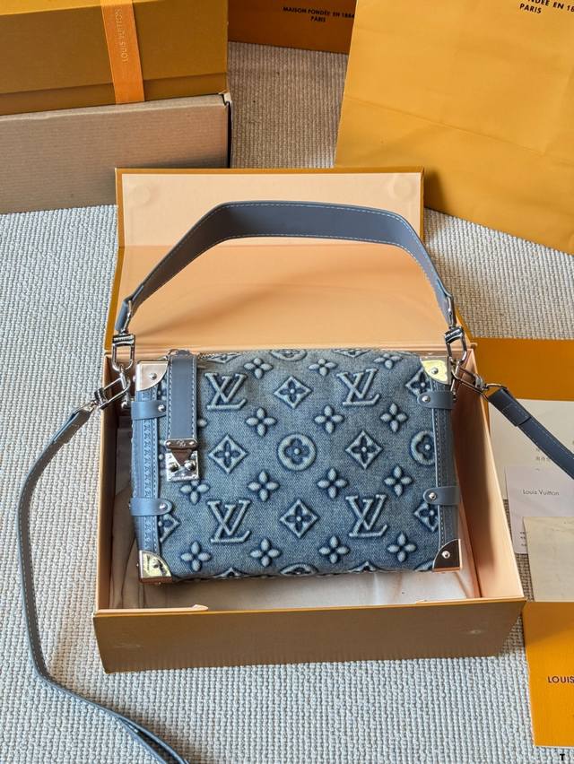 denim Gu Ailing's same show style small box Lv Side Trunk Gu Ailing box bag box