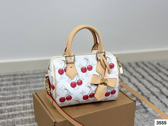 Lv Speedy 20 cherry print pillow bag Lv new series City Keepal handbag, the firs