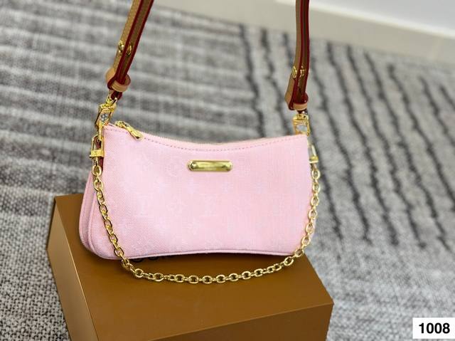with folding box Lv denim new Liv Pochette double zipper Lv is really easy to ma