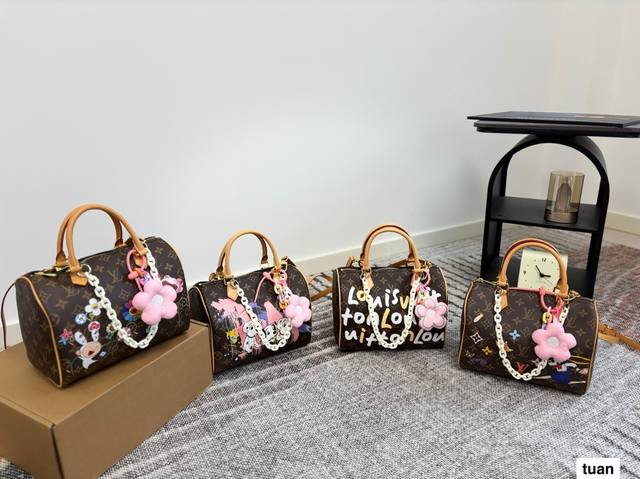with box Lv painted pillow bag spring and summer show series, this Lv model is s