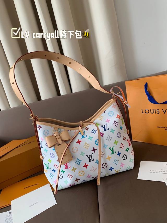 with folding gift box Lv Carryall underarm bag Lv beauty white tri-color is real