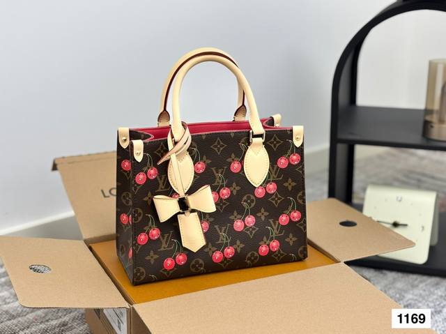 with airplane box folding box Lv cherry tote Super popular Tote bag, very suitab