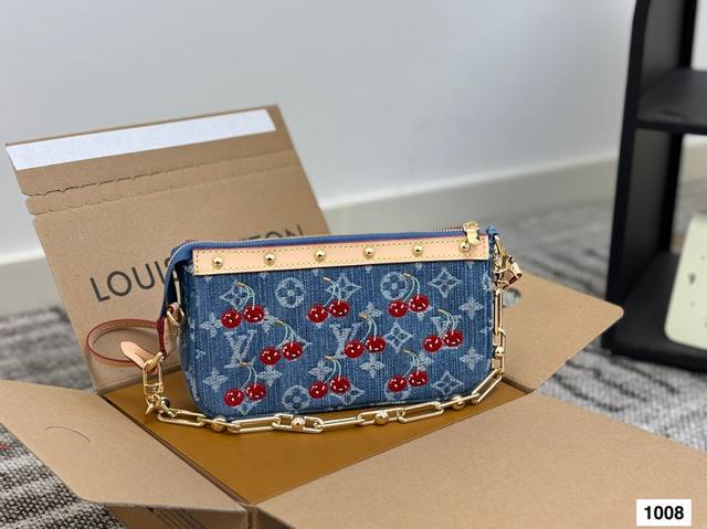 with folding box Lv Louis Vuitton style underarm second-hand mahjong bag, exquis