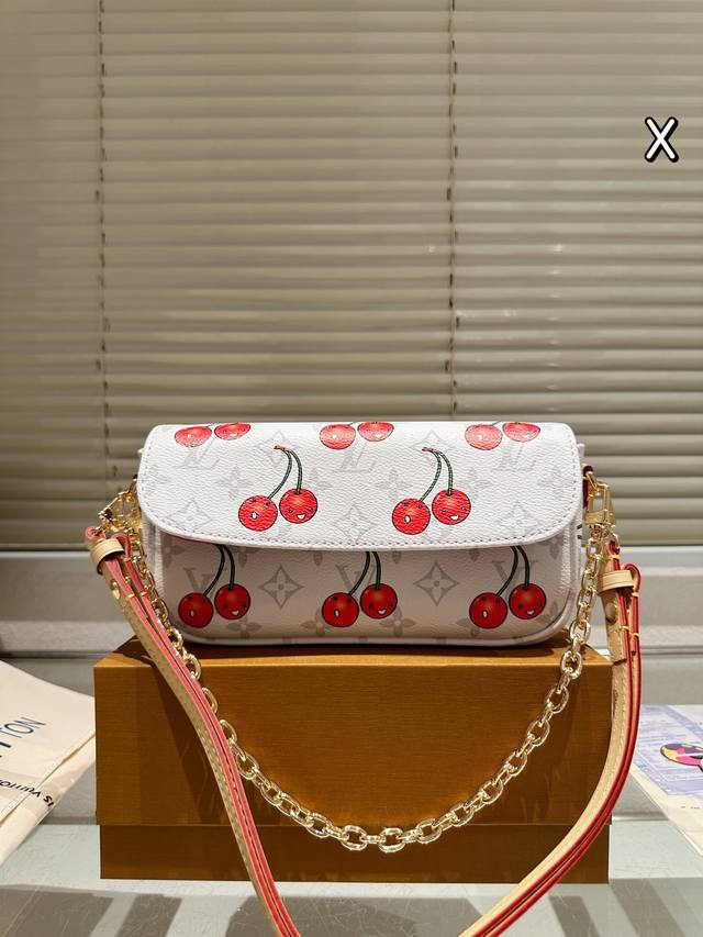 Cowhide version Lv Cherry Series 2025 New Lv Louis Vuitton Wallet On Chain Ivy U