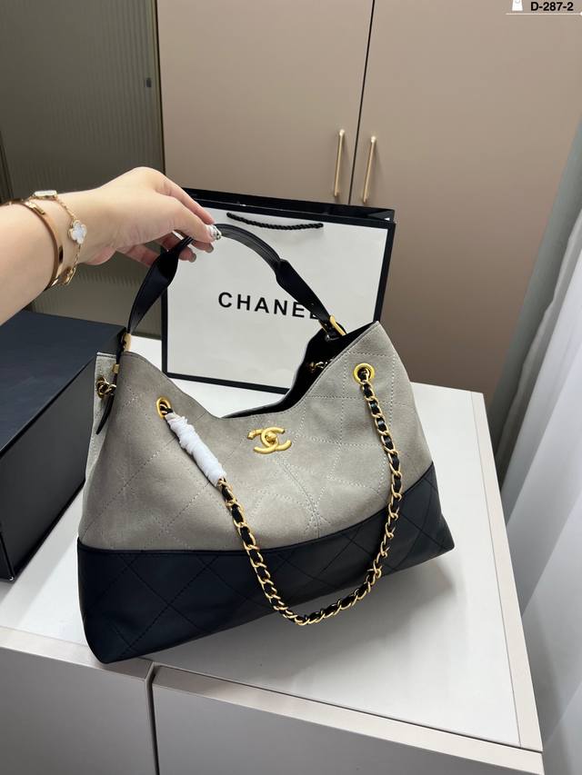 Deerskin Chanel Gray 25A Tote Bag Handicraft Super Durable Suede Tote Bag Mailla