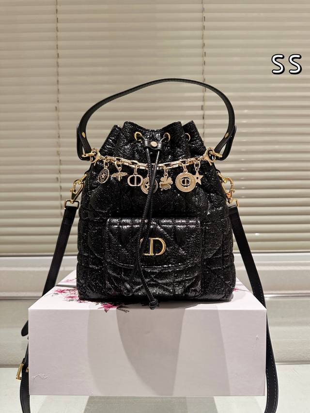 Original version with pendant Dior Caro Bucket is carefully crafted from sheepsk