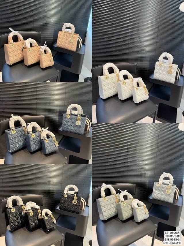 Large, Medium, Small and Mini with Folding Box Dior Dior Dior Bag is so pretty!