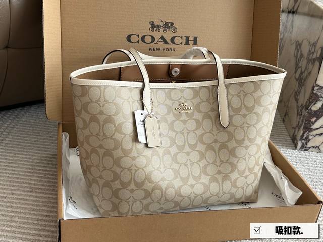 with box Size: 35*27Cm Coach single-sided City tote bag with buckle Classic Logo