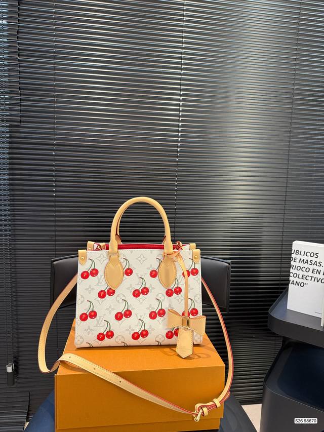 with airplane box folding box Lv white cherry tote Super popular Tote tote bag,