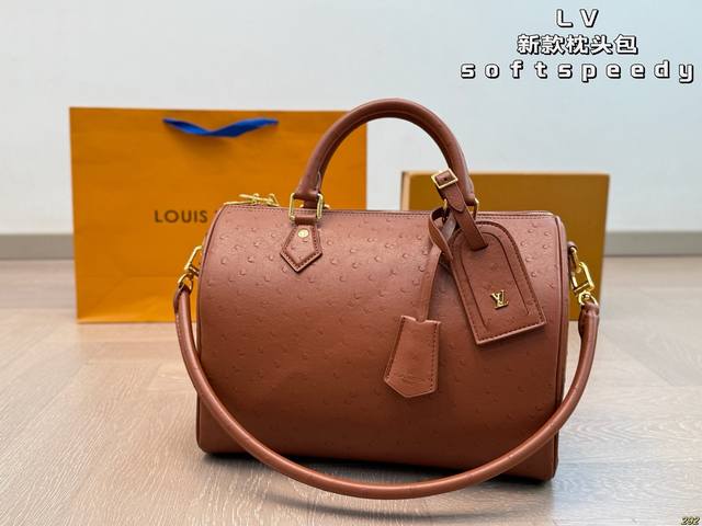 Lv Louis Vuitton new Speedy Soft pillow bag with detachable shoulder straps for