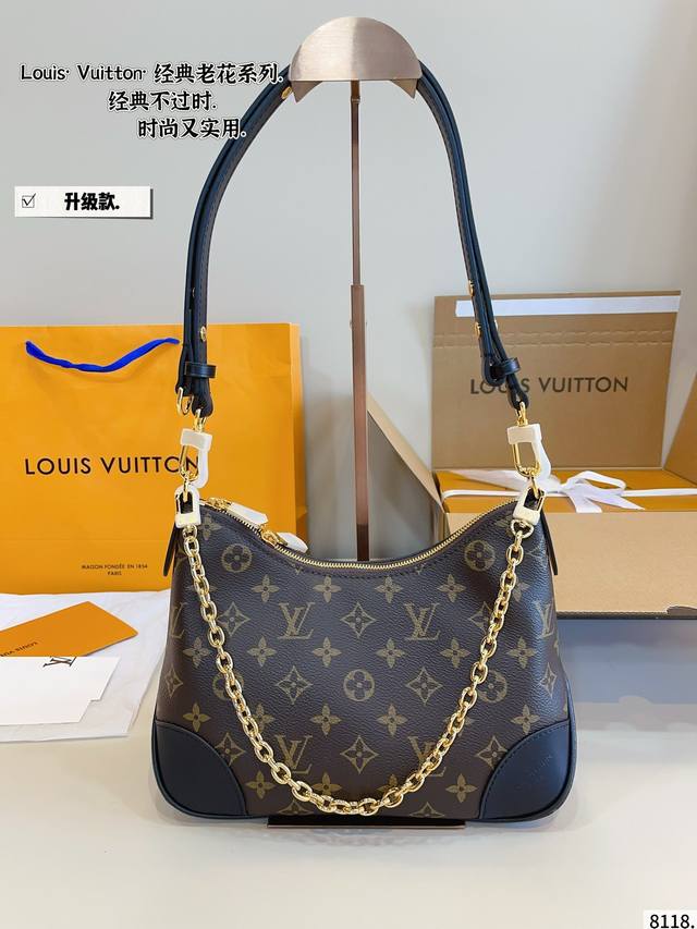 with gift box. Lv old flower horn bag shoulder crossbody old vintage bag V old f