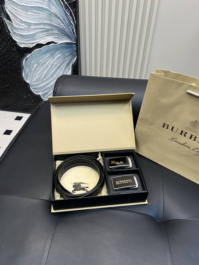 Steel belt head Double-head Burberry! ! High version full steel hardware belt He