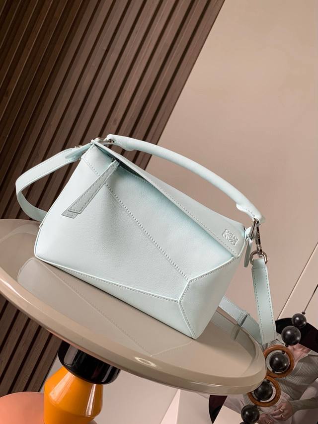Original leather New version of geometric bag small 24cm puzzle handbag! Origina