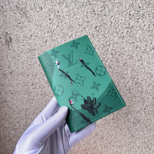 Genuine Grade Top Original M14875 Green Passport on colorful monochromatic canv
