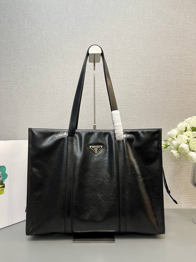 Genuine Top-grade original new waxed leather tote bag 1Bg460 This tote bag is m