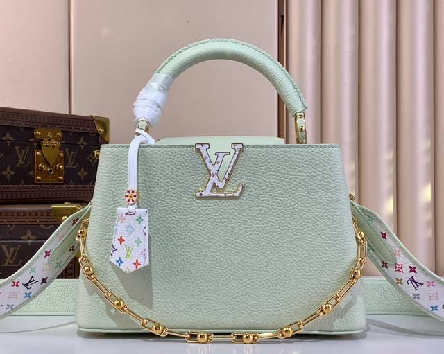 Super Original Lv X Tm Capucines Handbag M14101 Avocado Murakami The Capucines b