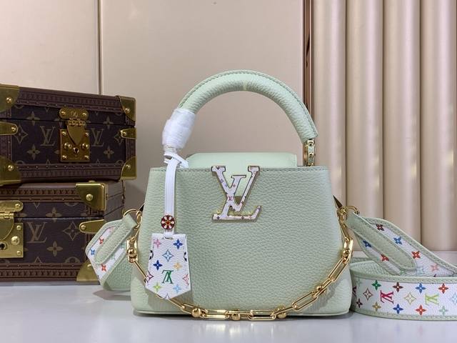 Super Original Lv X Tm Capucines Mini Handbag M14101 Avocado Murakami The Capuci