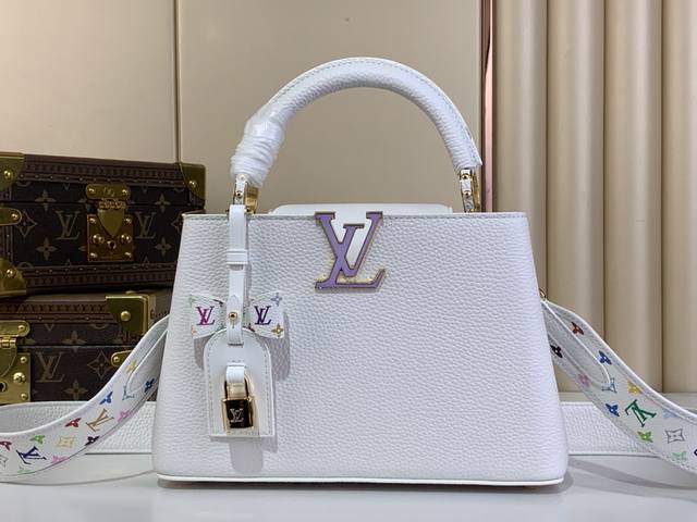Super Original Lv X Tm Capucines Bb Handbag M48865 M13253 White Murakami White C