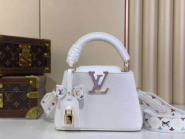 Super Original Lv X Tm Capucines Bb Handbag M48865 M13253 White Murakami White T