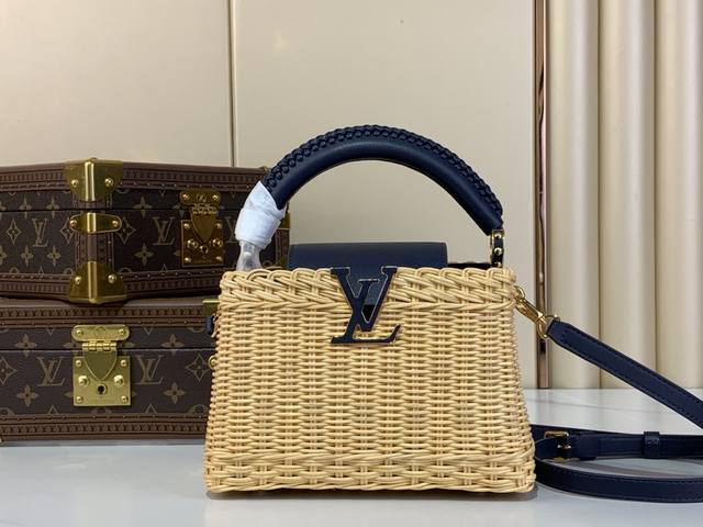 Super Original Capucines Mini Bag M14365 Dark Blue Weave This Capucines Mini Bag