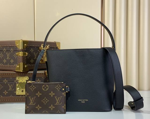 Top original All In Bb bucket bag M25543 Black 14416 Brown From the Low Key ser