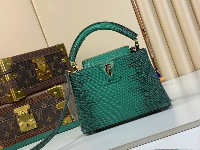 Super original exclusive real shot Capucines Mini handbag N48865 98156 Green liz