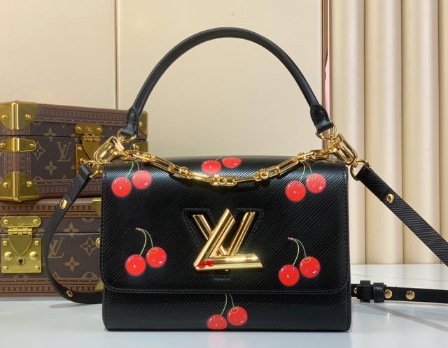 Top Original Lv X Tm Twist Medium Handbag M14094 Black Cherry This Twist Medium