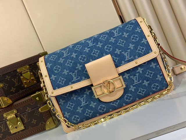 Top original Dauphine Soft Large Handbag M13319 Denim This Dauphine Soft Large
