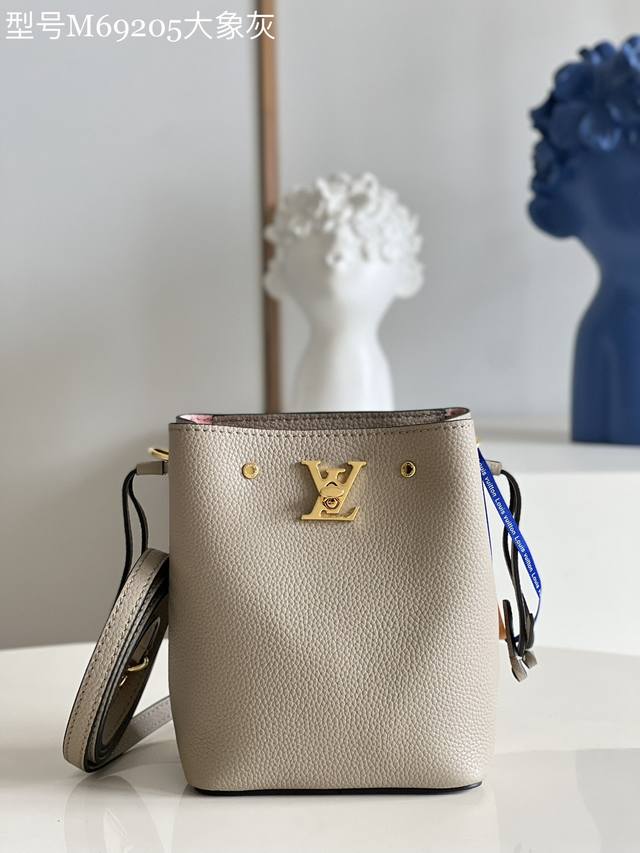 Top original home real shot M69205 Elephant Grey Mini Bucket Bag Nano Lockme Bu