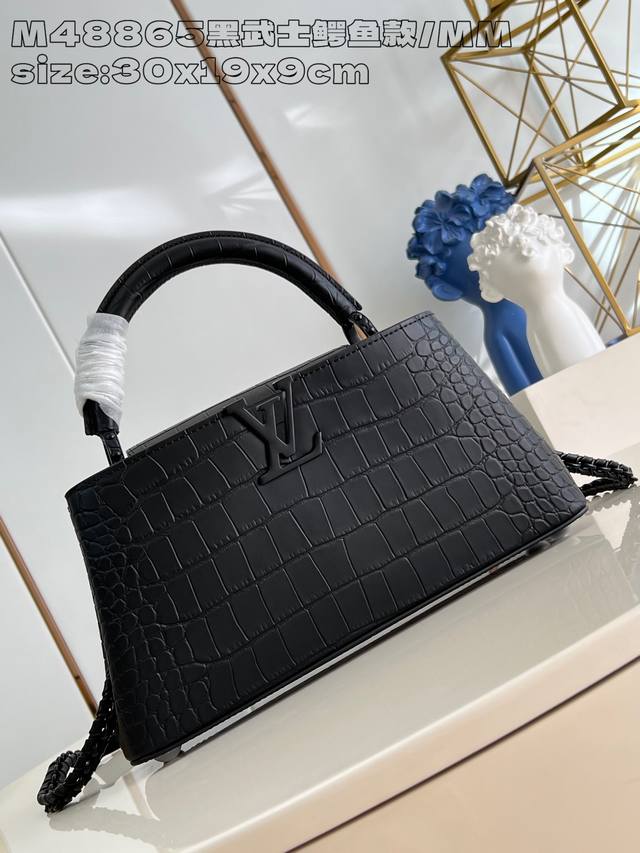 Super original factory exclusive real shot M48865 Black Warrior Crocodile Small