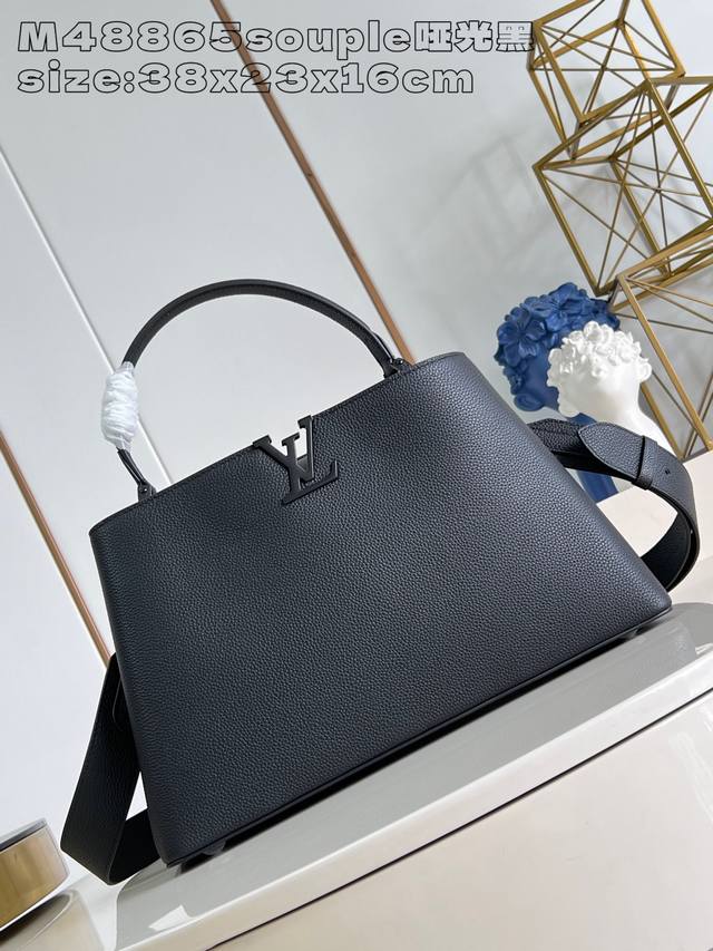Exclusive original photoM48865Souple Matte Black This Capucines Souple large han