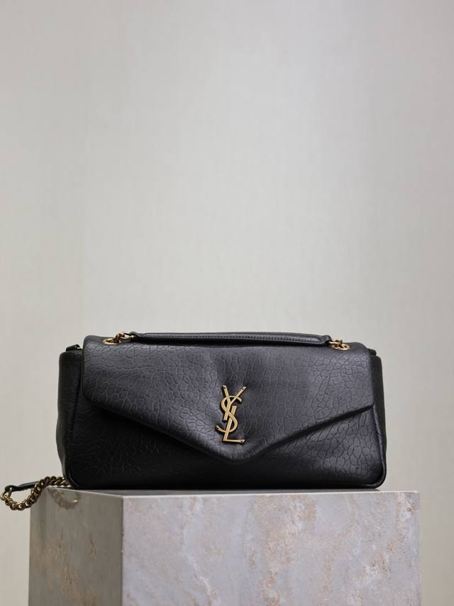 Black 30cm New Size Calypso_Elephant Pattern Lambskin Chain Bag Made of importe