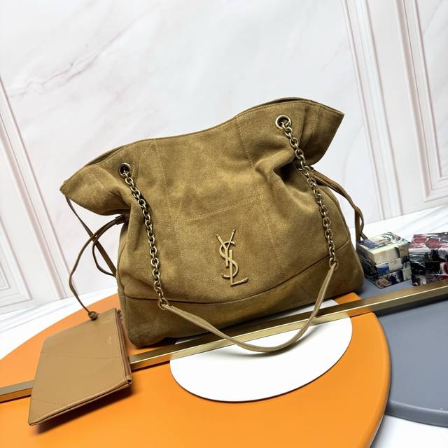 Gold Leaf Brown Ancient Gold Original leather + boutique exclusive Ysl new Jamie