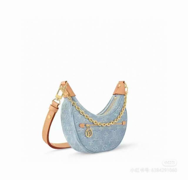 Super Mb original leather Loop handbag Model: M24846 blue dynamic chip Material: