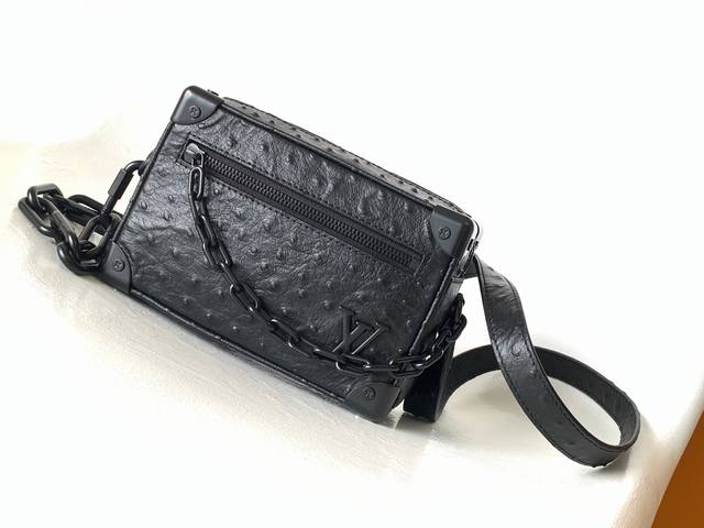 Top Original N82245 Ostrich Leather Soft Trunk This Mini Soft Trunk has been re