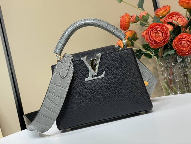 Top original replica exclusive real shot Capucines Mini handbag M48865 86036 bla