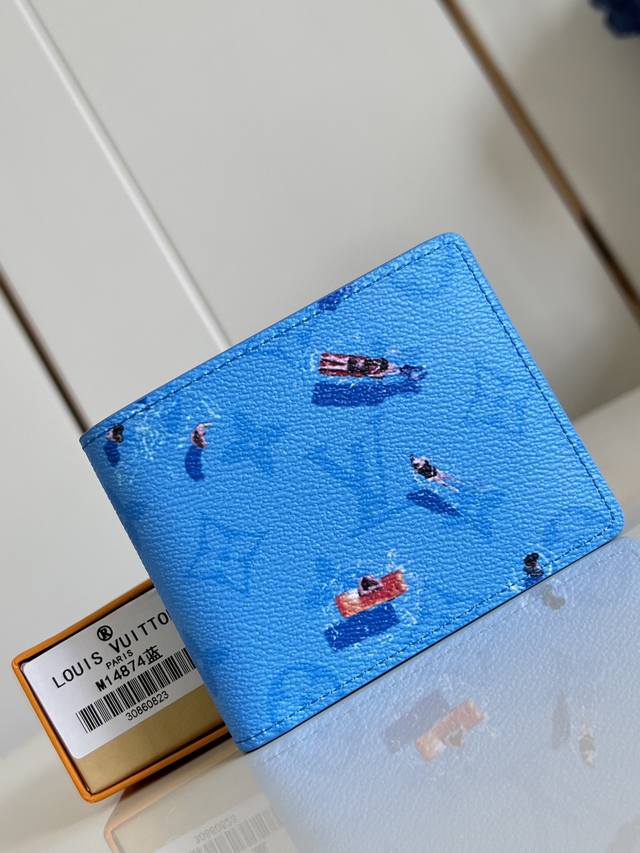 Factory Price P Top Original M14874 Blue Slender Wallet from the Father's Day S