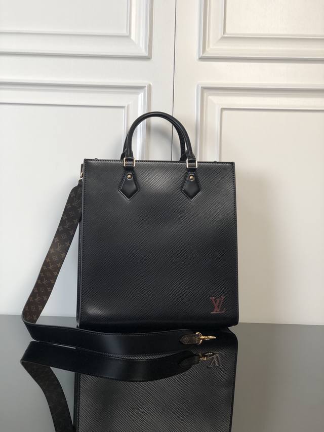 M58659Black Top Original New Music Bag The Sac Plat Medium Handbag combines Epi