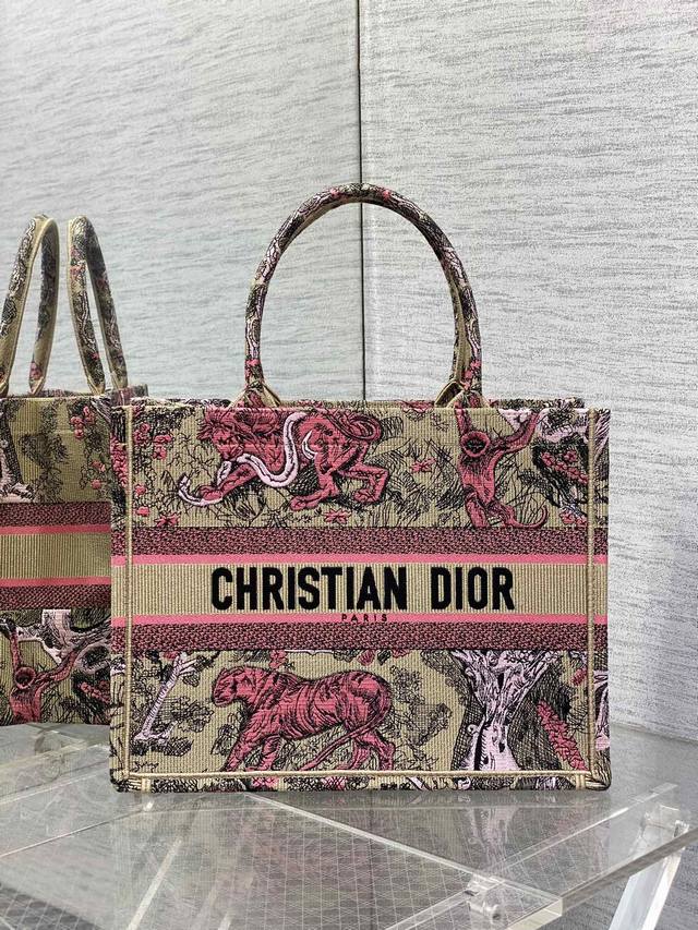 Tote tiger embroidery latest earthy pink color, advanced color matching, exquisi