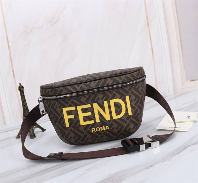 Brand: Fendi Style: PVC brown silk screen chest bag Item number: 268568 Color: b