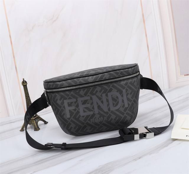 Brand: Fendi Style: Pvc gray silk screen chest bag Item number: 268568 Color: br